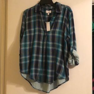 Plaid tunic shirt